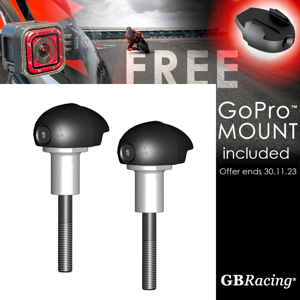 GBRacing Bullet Frame Sliders (Street) for Suzuki GSX-R 1000 K9 - L6 with FREE GoPro™ Camera Mount