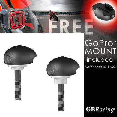 GBRacing Bullet Frame Sliders (Race) for Suzuki GSX-R 600 / 750 with FREE GoPro™ Camera Mount