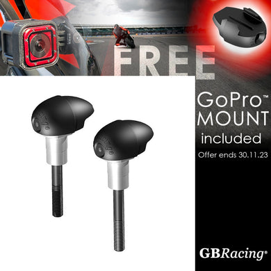 GBRacing Bullet Frame Sliders (Street) for Aprilia Tuono V4 2011 - 2020 with FREE GoPro™ Camera Mount