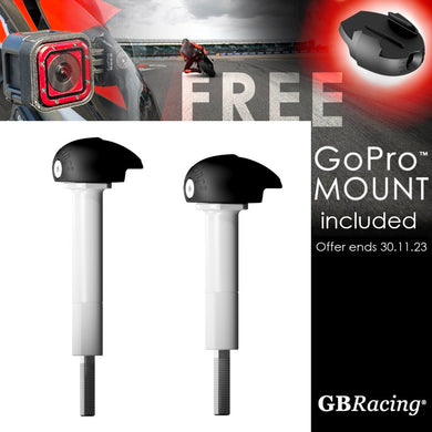 GBRacing Bullet Frame Sliders (Race) for Kawasaki Ninja 400 with FREE GoPro™ Camera Mount