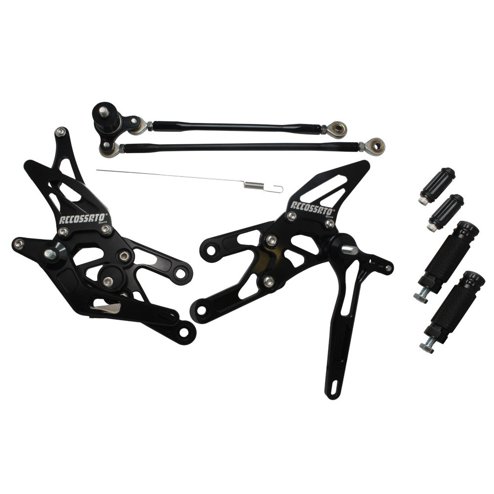 Accossato Adjustable Rearsets for Honda CBR1000RR 2004 - 2007 black