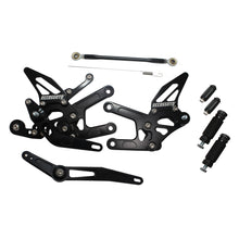 Load image into Gallery viewer, Accossato Adjustable Rearsets for Yamaha YZF-R6 2006 - 2012 black