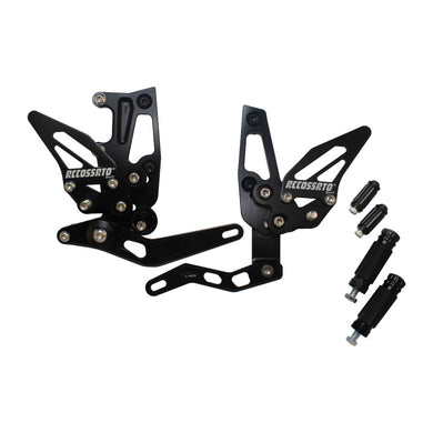 Accossato Adjustable Rearsets for Triumph Speed Triple 1050 2011 - 2014 black