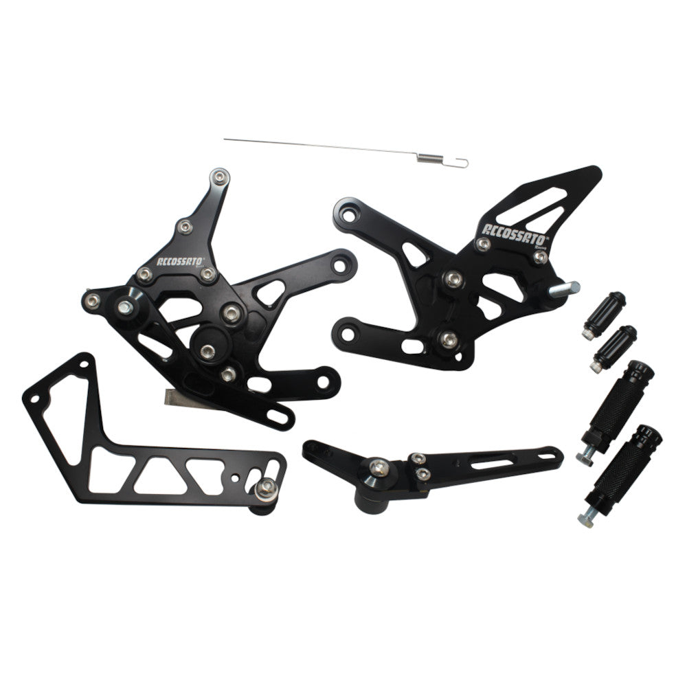 Accossato Adjustable Rearsets for Yamaha YZF-R1 2015 - 2019 black