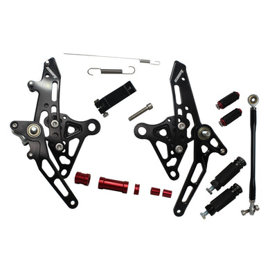 Accossato Adjustable Rearsets for Honda MSX125 GROM 2013 -2016 red