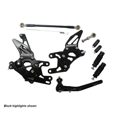 Accossato Adjustable Rearsets for Honda CBR1000RR 2008 - 2011 red