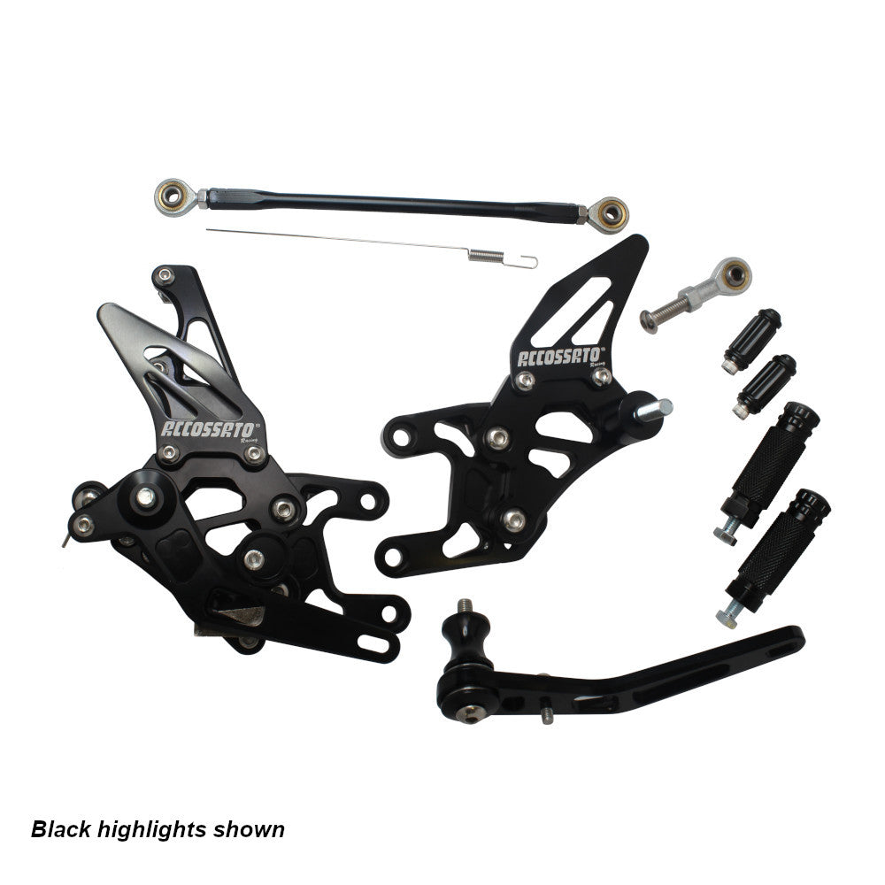 Accossato Adjustable Rearsets for Honda CBR1000RR 2008 - 2011 red