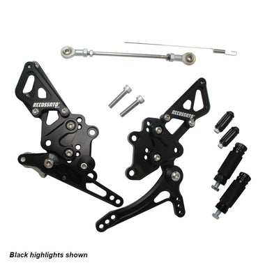 Accossato Adjustable Rearsets for Kawasaki Ninja 300 2013 - 2015 green