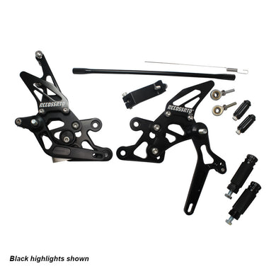 Accossato Adjustable Rearsets for Yamaha FZ1 FZ8 blue