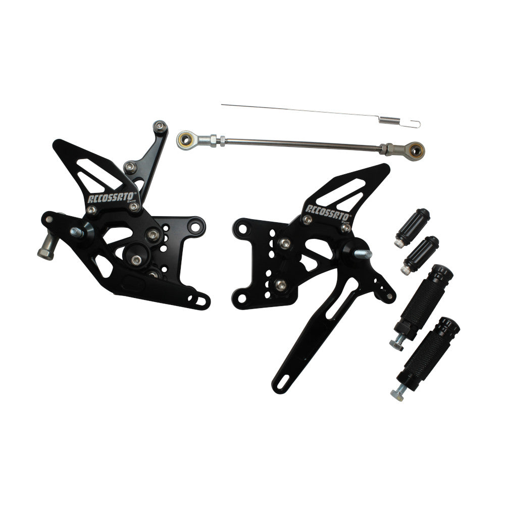 Accossato Adjustable Rearsets for Triumph Speed Triple 1050 2005 - 2010 black