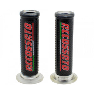 Accossato Pair of Classic Racing Grips with Red Logo closed end