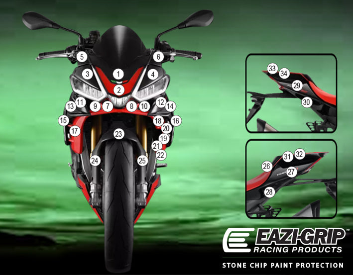 Eazi-Guard Paint Protection Film for Aprilia Tuono V4 2021  gloss