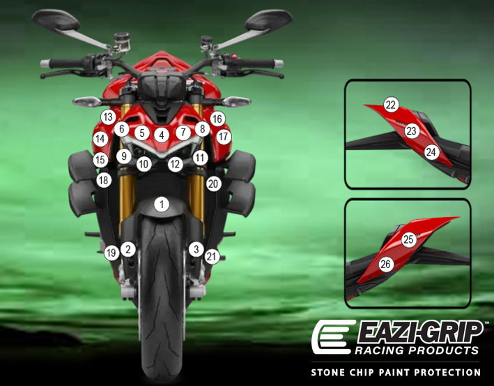 Eazi-Guard Paint Protection Film for Ducati Streetfighter V4 S SP 2023  gloss