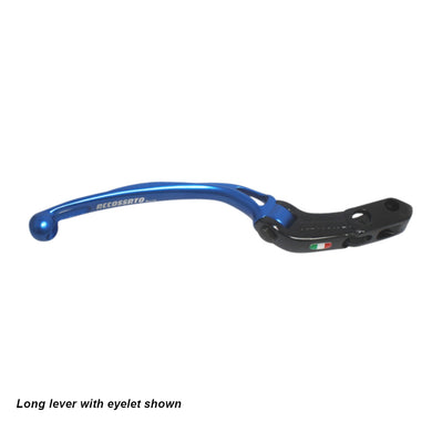 Accossato Folding Brake Lever for Accossato and Brembo master cylinders  long blue PRS 17-18-19mm no eyelet