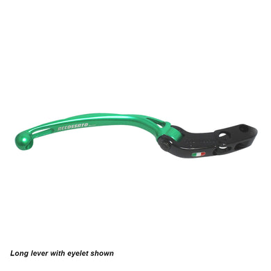 Accossato Folding Brake Lever for Accossato and Brembo master cylinders  long green 21mm no eyelet