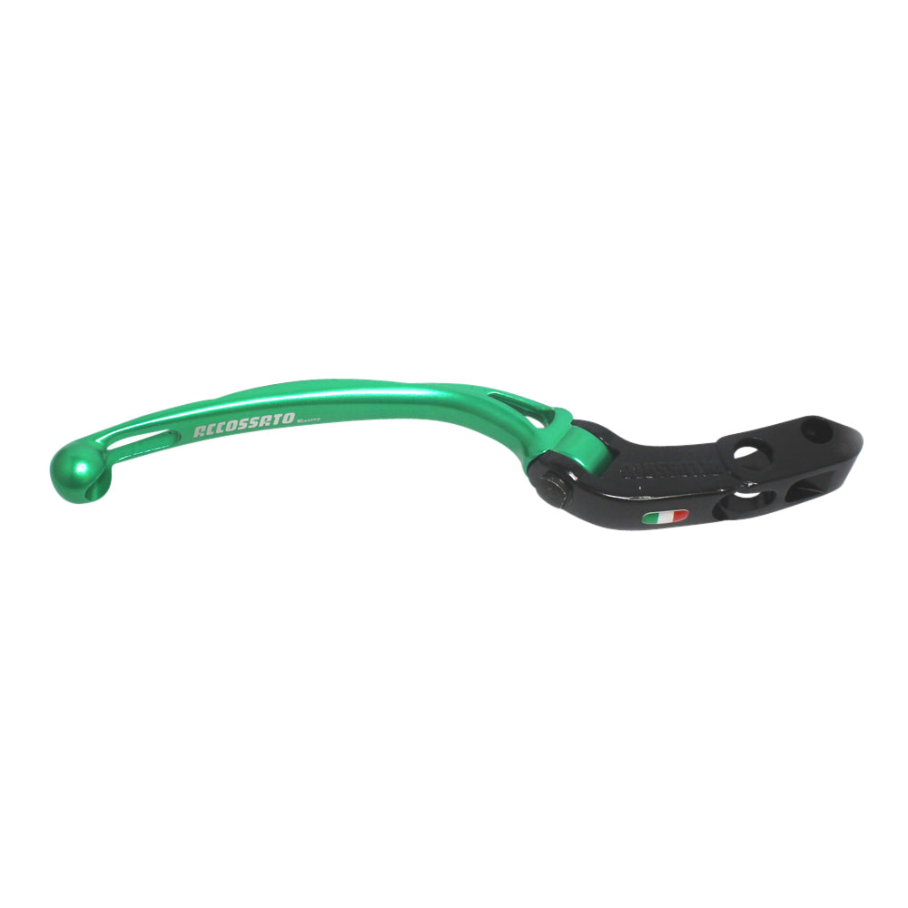 Accossato Folding Brake Lever for Accossato and Brembo master cylinders  long green 21mm with eyelet