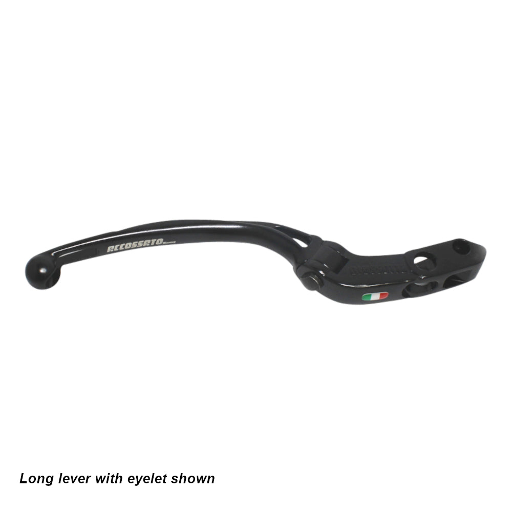 Accossato Folding Brake Lever for Accossato and Brembo master cylinders  long black PRS 17-18-19mm no eyelet