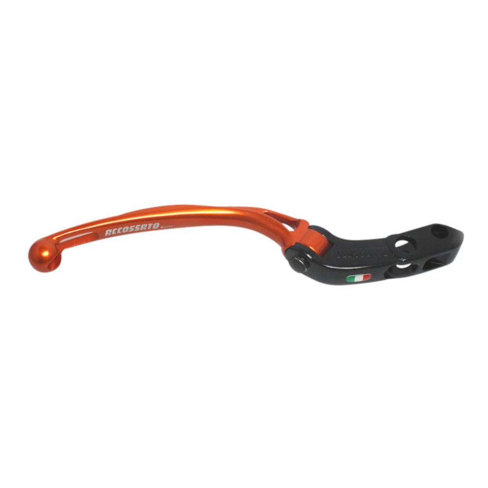 Accossato Folding Brake Lever for Accossato and Brembo master cylinders  long orange PRS 17-18-19mm with eyelet