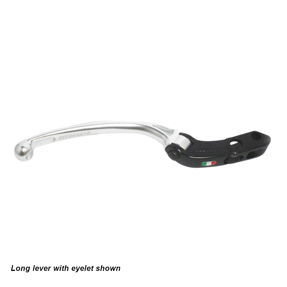 Accossato Folding Brake Lever for Accossato and Brembo master cylinders  long silver PRS 17-18-19mm no eyelet