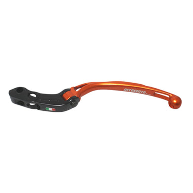 Accossato Folding Clutch Lever for Accossato and Brembo master cylinders  long orange PRS 15-16-17mm with eyelet