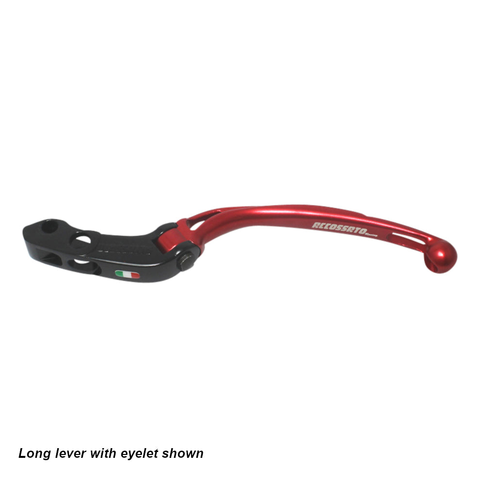 Accossato Folding Clutch Lever for Accossato and Brembo master cylinders  short red 18mm no eyelet