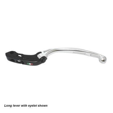 Accossato Folding Clutch Lever for Accossato and Brembo master cylinders  long silver PRS 15-16-17mm no eyelet