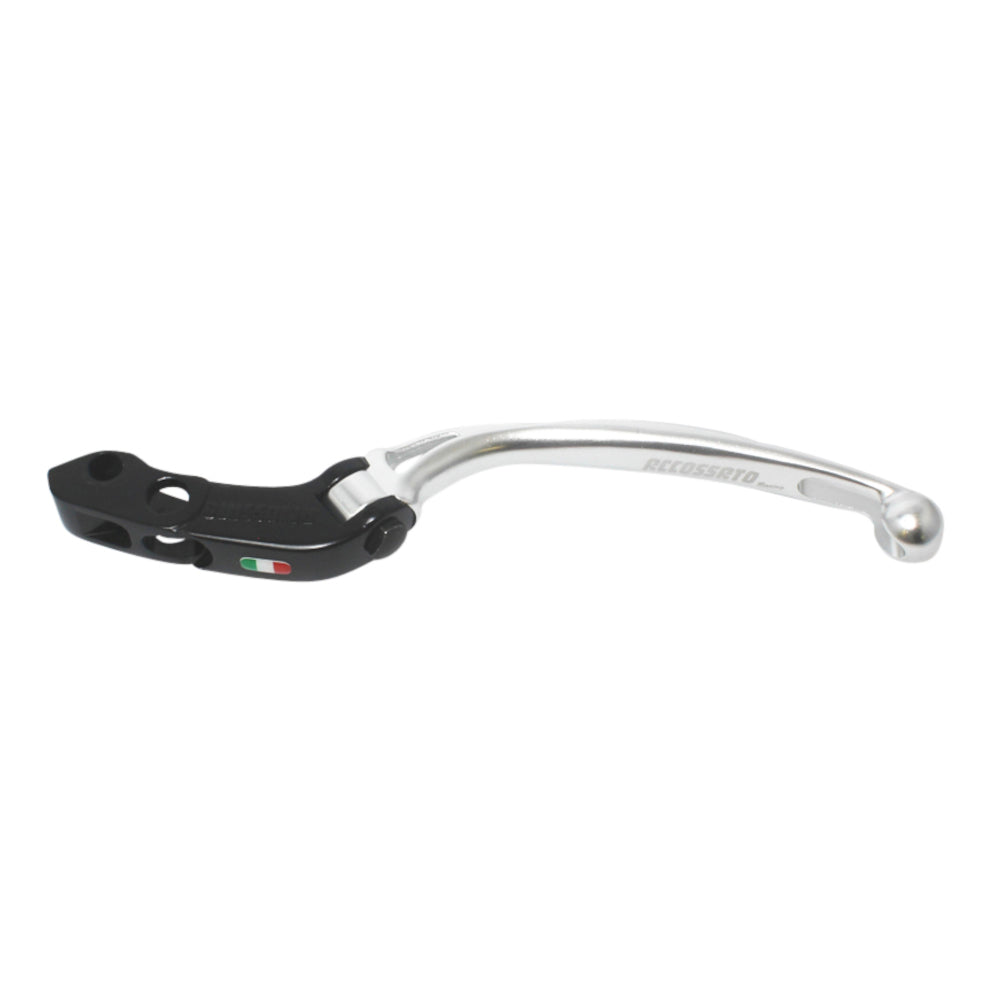 Accossato Folding Clutch Lever for Accossato and Brembo master cylinders  long silver 18mm with eyelet