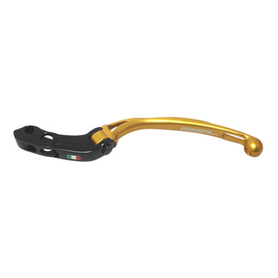 Accossato Folding Clutch Lever for Accossato and Brembo master cylinders  long gold 18mm with eyelet