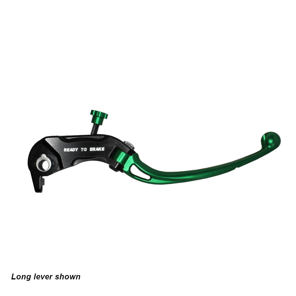 Accossato Folding Brake Lever for Ready to Brake master cylinders  short green PRS 17-18-19mm no eyelet