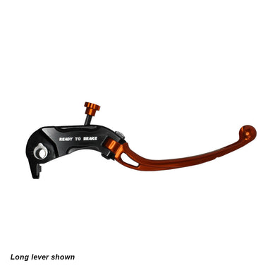 Accossato Folding Brake Lever for Ready to Brake master cylinders  short orange PRS 17-18-19mm no eyelet