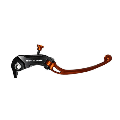 Accossato Folding Brake Lever for Ready to Brake master cylinders  long orange PRS 17-18-19mm with eyelet