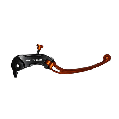 Accossato Folding Brake Lever for Ready to Brake master cylinders  long orange 18mm with eyelet