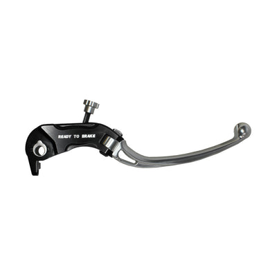 Accossato Folding Brake Lever for Ready to Brake master cylinders  long silver PRS 17-18-19mm with eyelet