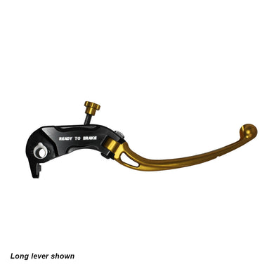 Accossato Folding Brake Lever for Ready to Brake master cylinders  short gold PRS 17-18-19mm no eyelet