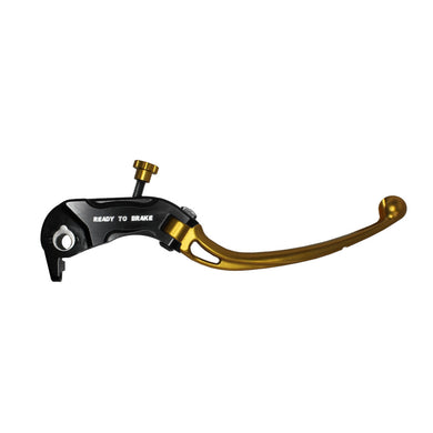 Accossato Folding Brake Lever for Ready to Brake master cylinders  long gold PRS 17-18-19mm with eyelet