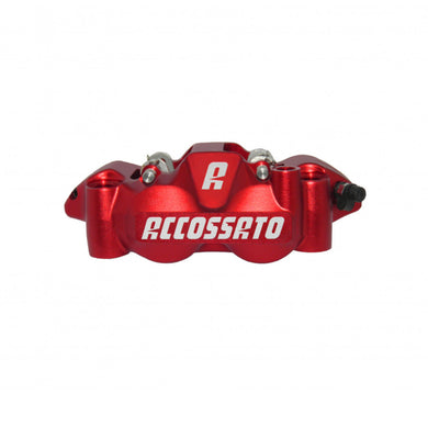 Accossato Radial Brake Caliper Forged Monoblock 108 mm red anodised organic pads  right only
