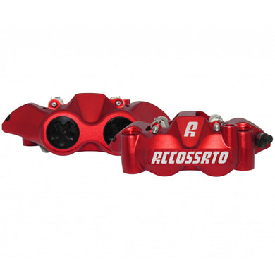 Accossato Radial Brake Caliper Forged Monoblock 108 mm red anodised sintered pads  left and right