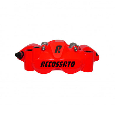 Accossato Radial Brake Caliper Forged Monoblock 108 mm red fluoro painted organic pads  left only