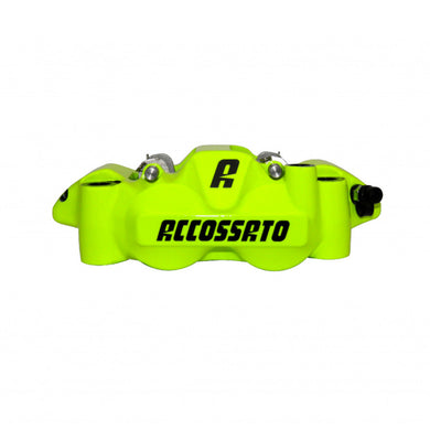 Accossato Radial Brake Caliper Forged Monoblock 108 mm yellow fluoro painted organic pads  right only