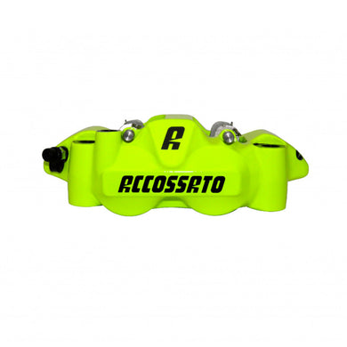 Accossato Radial Brake Caliper Forged Monoblock 108 mm yellow fluoro painted ZXC pads  left only