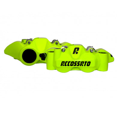 Accossato Radial Brake Caliper Forged Monoblock 108 mm yellow fluoro painted organic pads  left and right