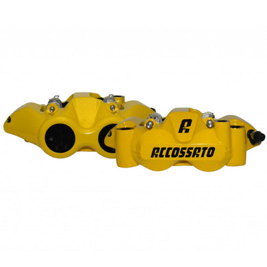 Accossato Radial Brake Caliper Forged Monoblock 108 mm yellow painted organic pads  left and right