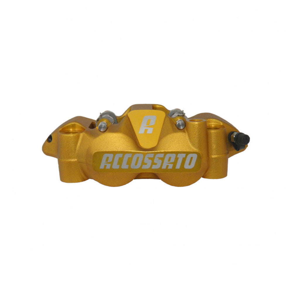 Accossato Radial Brake Caliper Forged Monoblock 108 mm gold anodised organic pads  right only
