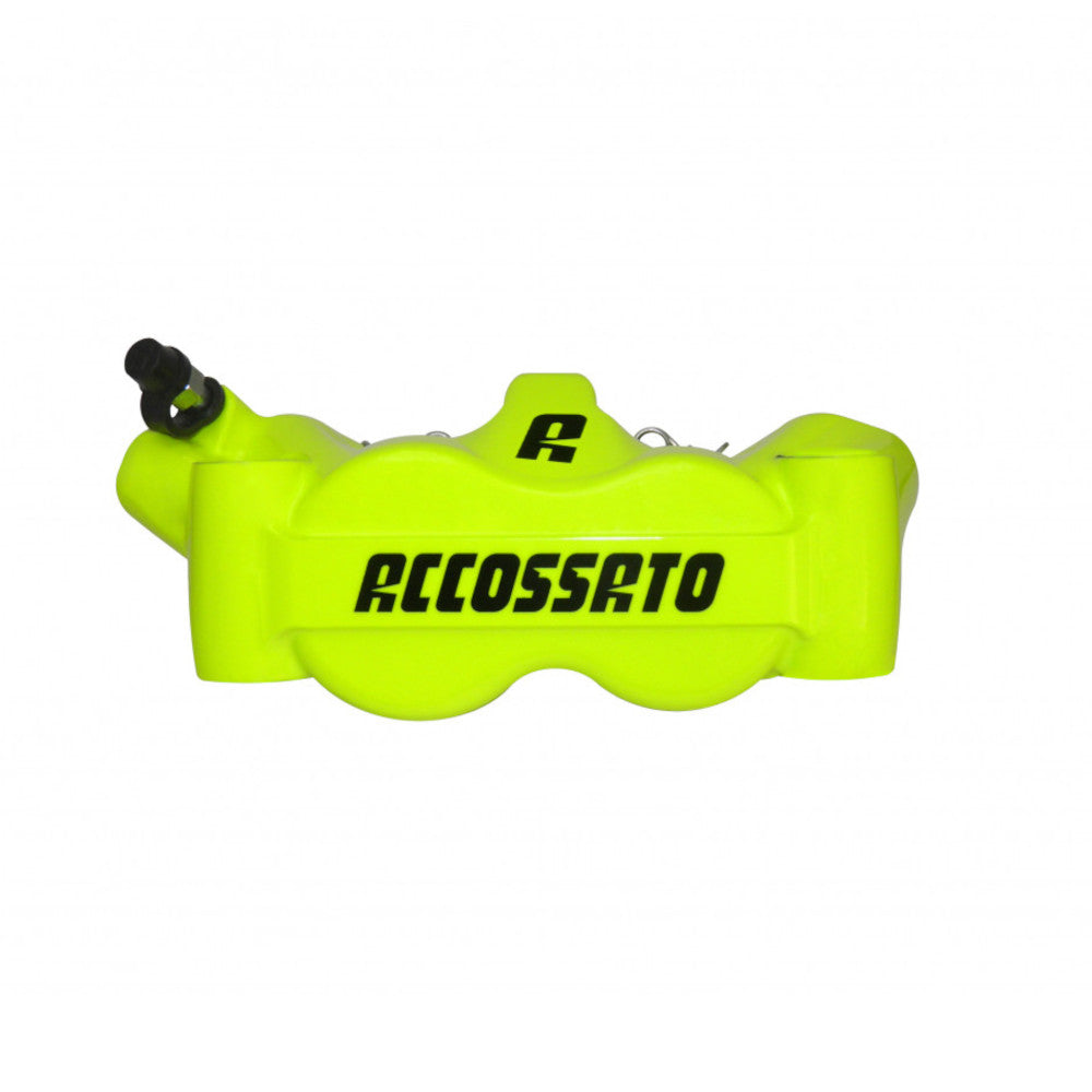 Accossato Radial Brake Caliper Forged Monoblock 100 mm green fluoro painted sintered pads  left only
