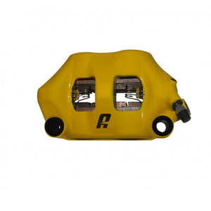 Accossato Radial Brake Caliper Forged Monoblock 100 mm yellow painted ZXC pads  right only