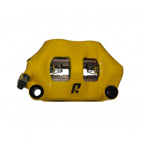 Accossato Radial Brake Caliper Forged Monoblock 100 mm yellow painted ZXC pads  left only